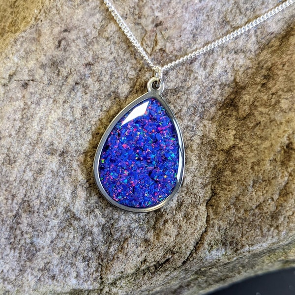 Galaxy Blue Opal Pendant