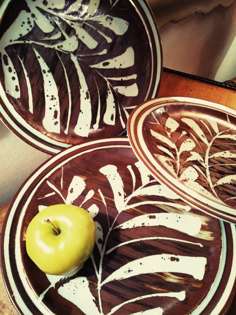 vintage Dining BOHO table /'70s home Decor bamboo pattern 4pc Plate Set bohemian Dinnerware vintage Ironstone plates mix /& match Plates