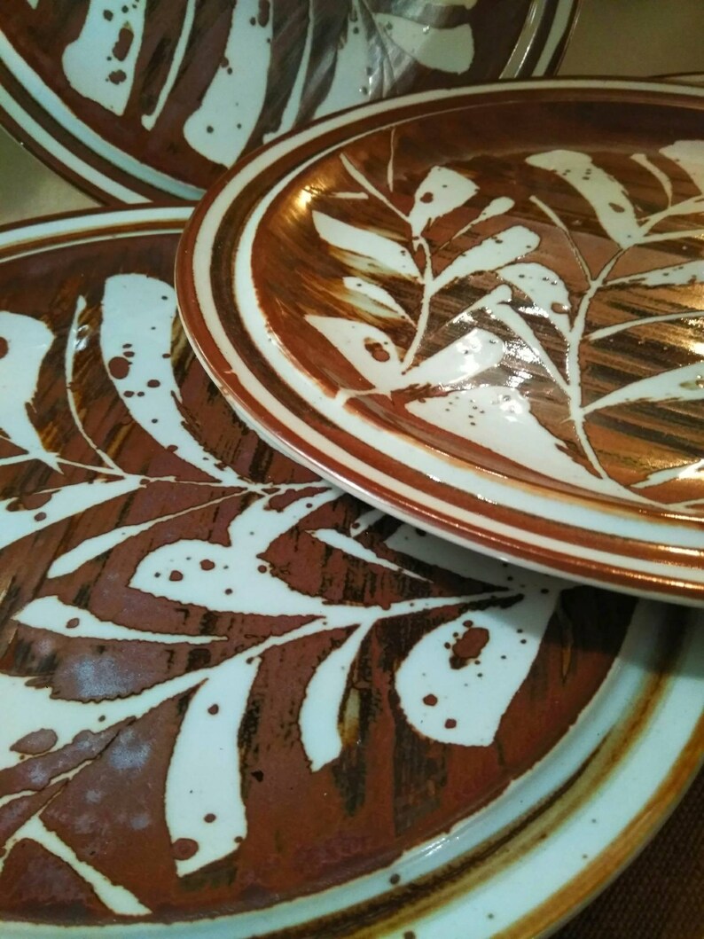vintage Dining BOHO table /'70s home Decor bamboo pattern 4pc Plate Set bohemian Dinnerware vintage Ironstone plates mix /& match Plates