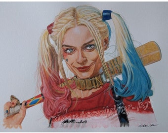 Harley Quinn - Margot Robbie -, Zeichnung (Druck)