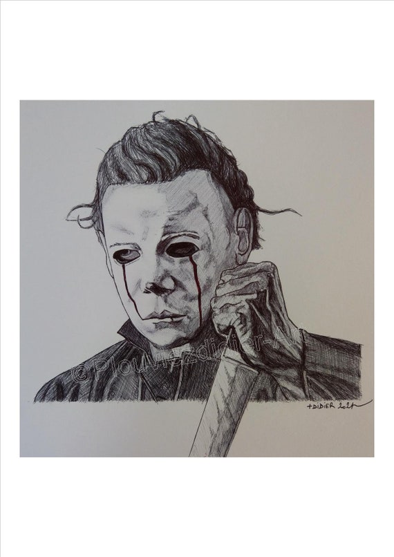 Michael Myers Halloween 2 Drawing print - Etsy