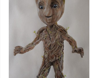 Baby Groot Drawing Etsy