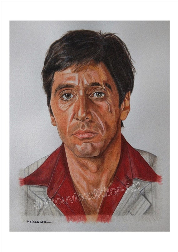 Tony Montana Scarface Al Pacino Drawing print Etsy