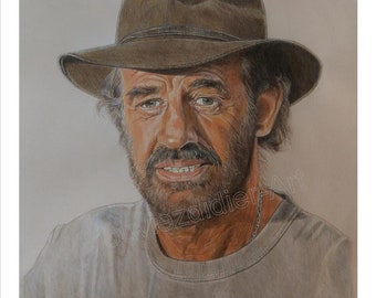 Jean paul Belmondo - Itinéraire d&#39;un enfant gâté drawing (print)