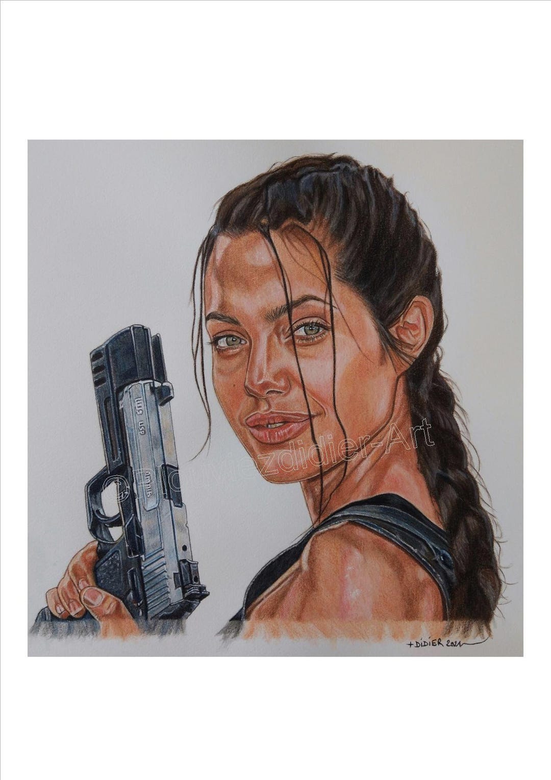 ララ・クロフト（アンジェリーナ・ジョリー）、イラスト（版画