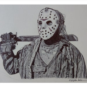 Jason Voorhees,  Friday the 13th drawing (print)