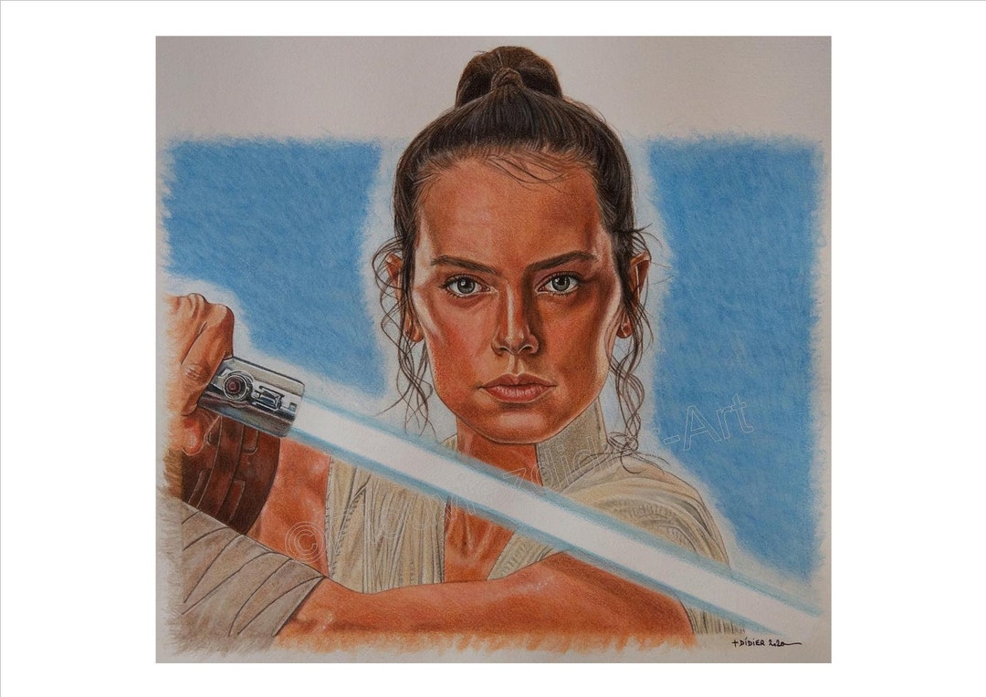 Rey (daisy Ridley) Drawing (print) - Etsy