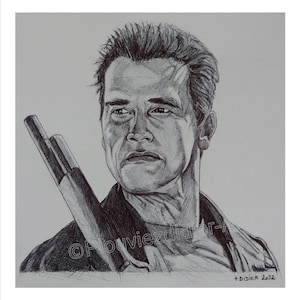 Terminator -Arnold Schwarzenegger- drawing (print)
