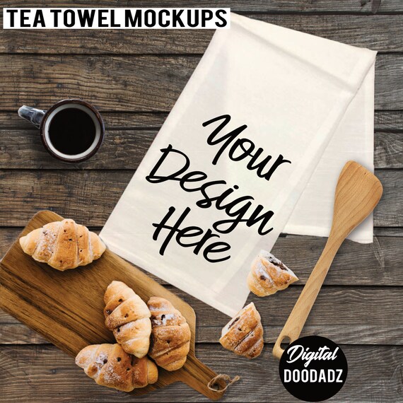 Download Free Kitchen Towel Mockup Flour Sack Towels Mockup White Towel (PSD) - Download Free Kitchen ...