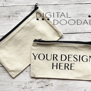 Makeup bag mockup, canvas bag mockup, makeup bag display, blank DIY craft bag mockup, canvas pen case mockup, 8x4 inches mockup bag