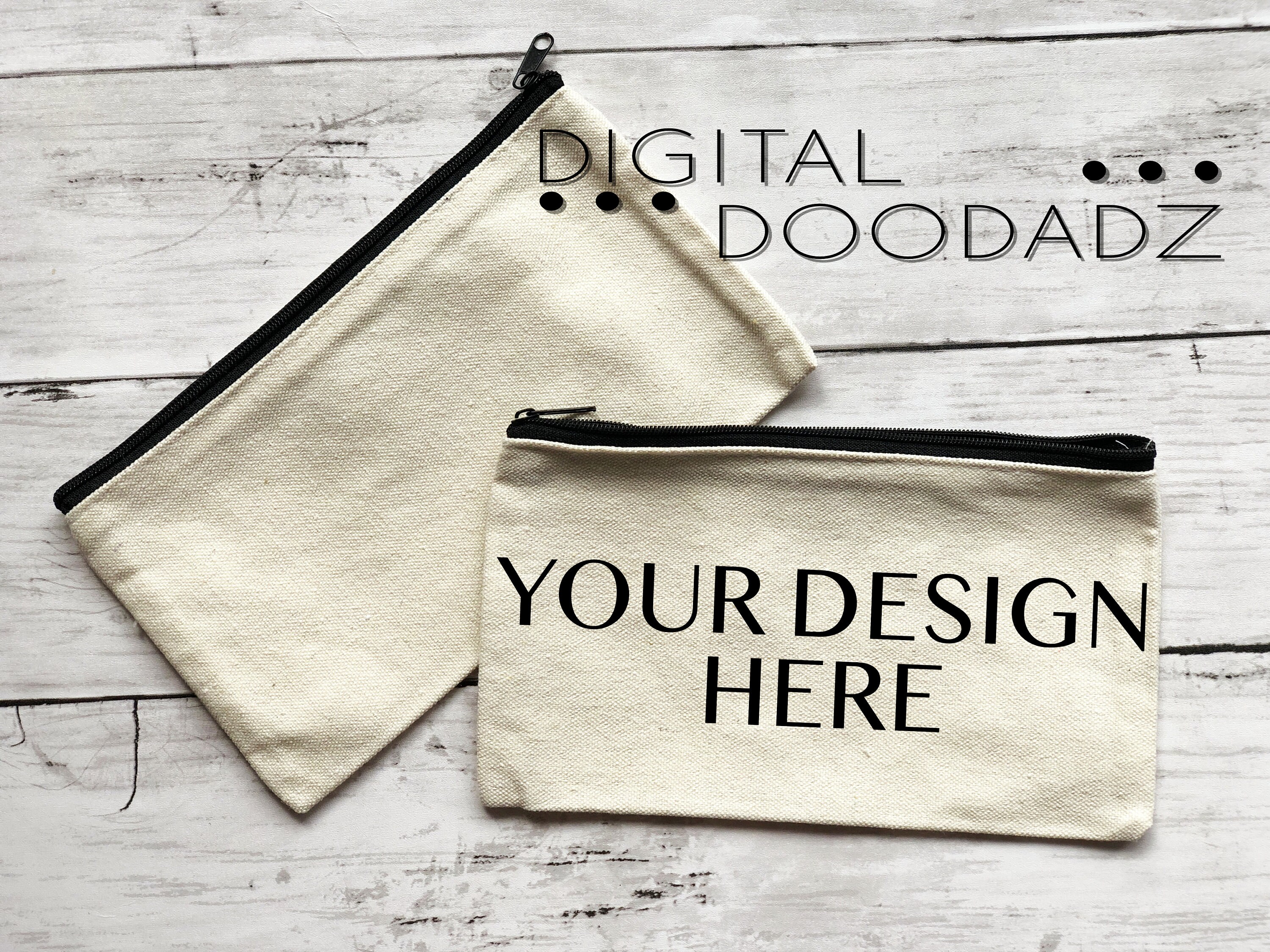 Makeup bag mockup, canvas bag mockup, makeup bag display, blank DIY craft bag mockup, canvas pen case mockup, 8x4 inches mockup bag