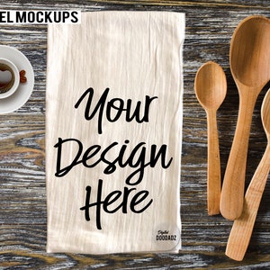 Tea Towel Mockup, Flour Sack Towels Mockup, White Towel Mockup, Farmhouse Tea Towel Mockup