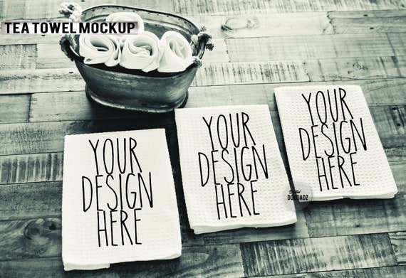 Waffle Farmhouse Kitchen Towel Mock Up Waffle Towel Mock Up Etsy