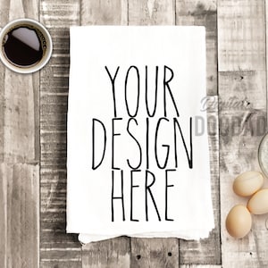White Tea Towel Mockup, Flour Sack Towel Mockup, Farmhouse Tea Towel Mockup, Kitchen Towel Mockup