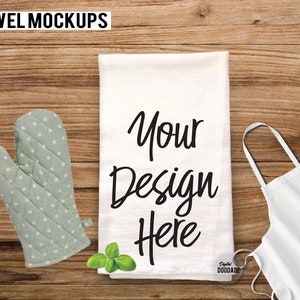 Tea Towel Mockup, Flour Sack Towels Mockup, White Towel Mockup, Farmhouse Tea Towel Mockup