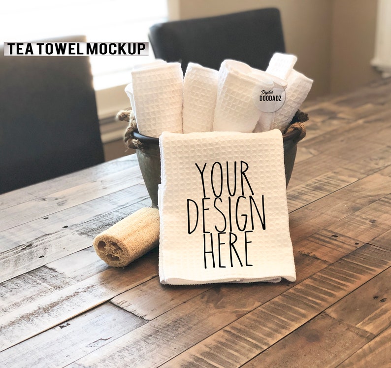 Bathroom Towel Mockup Kitchen Waffle Towel Mockup Tea