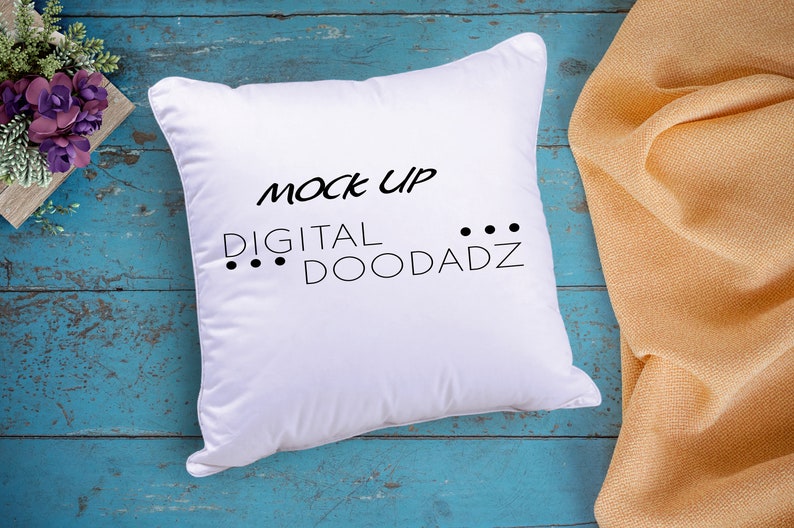 Download Blank White Square Mockup Pillow Bedroom Photo Mock Up | Etsy