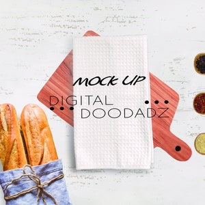 White Tea Towel Mockup, Flour Sack Towel Mockup, Farmhouse Tea Towel Mockup, Kitchen Towel Mockup