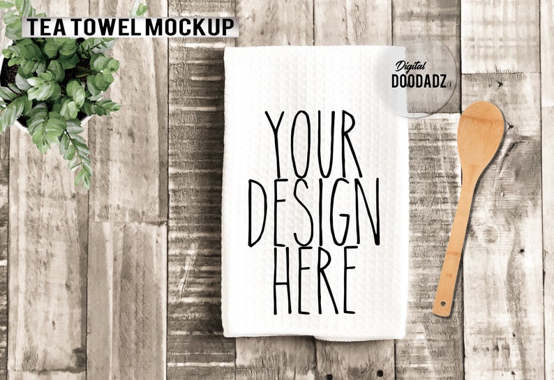 Download Waffle Towel Mockup White Towel Mockup Farmhouse Tea Towel ...