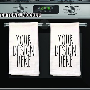 Kitchen Tea Towel Mockup, Tea Towel Mockup, White Towel Mockup, Stock Photo, Scene Setter for kitchen towels