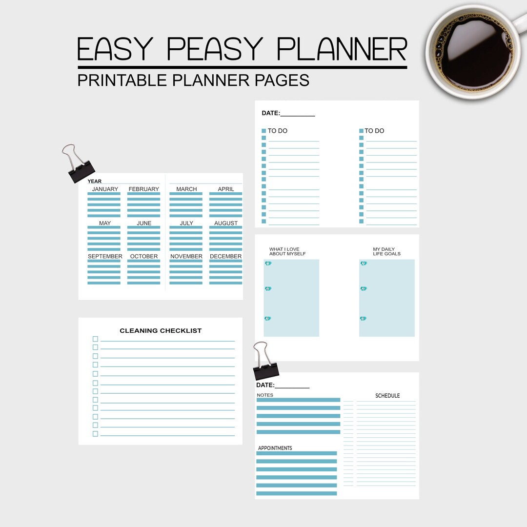 Planner Task Printed Downloadable Planner Pages, Printable Weekly Planner, Keep Track of ...