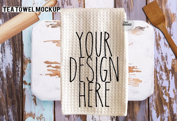 Kitchen Towel Mockup Tea Towel Mockup White Towel Mockup Etsy