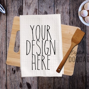 Waffle Tea Towel MockupWhite Tea Towel Mockup, Flour Sack Towel Mockup, Farmhouse Tea Towel Mockup, Kitchen Towel Mockup