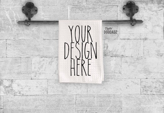 Kitchen Towel Mockup Waffle Towels Mockup White Towel Etsy