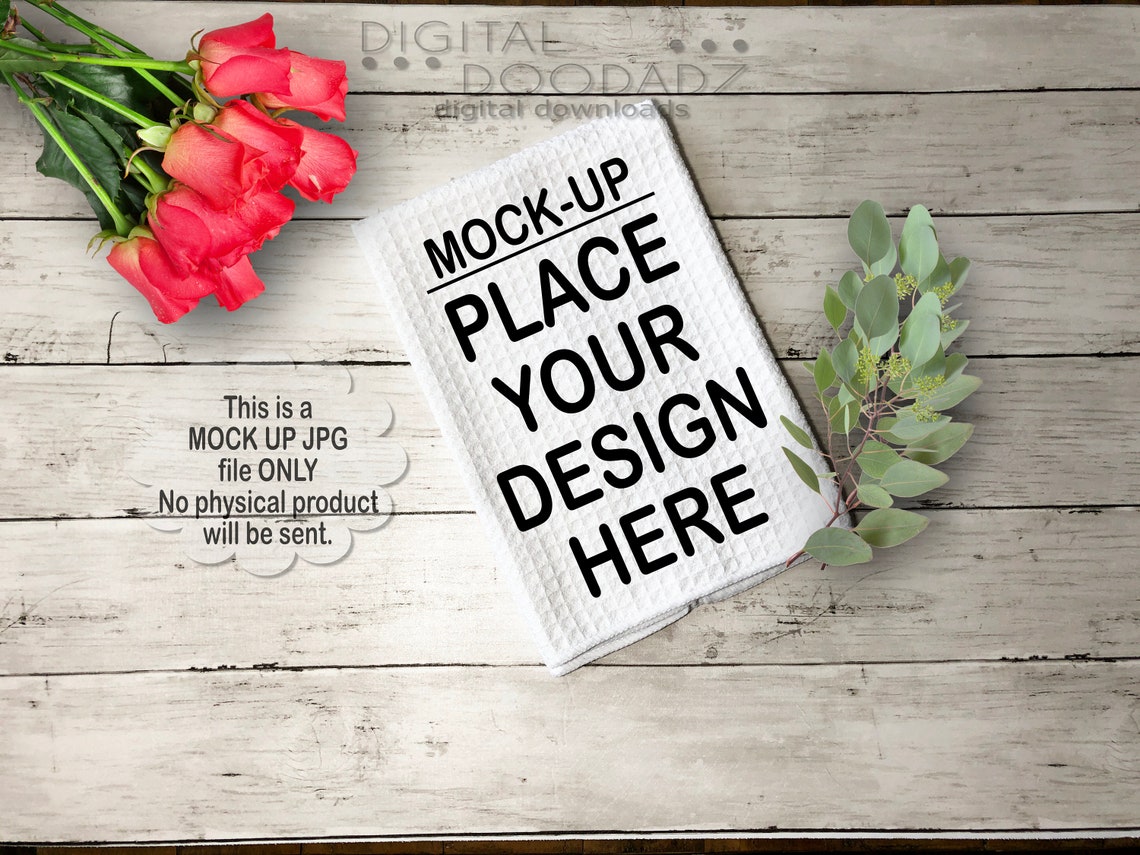 Download Waffle Towel and Mug Mockup White Towel Mockup Farmhouse ...