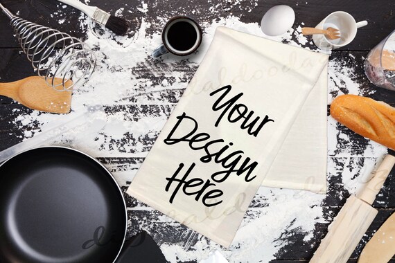 Kitchen Towel Mockup Flour Sack Towels Mockup White Towel Etsy