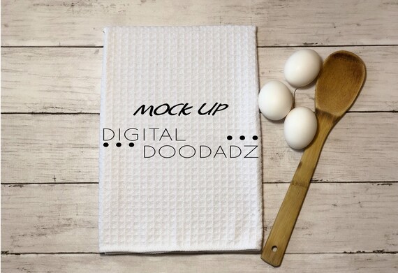 Waffle Kitchen Towel Mockup Waffle Style Tea Towel Mockup Etsy