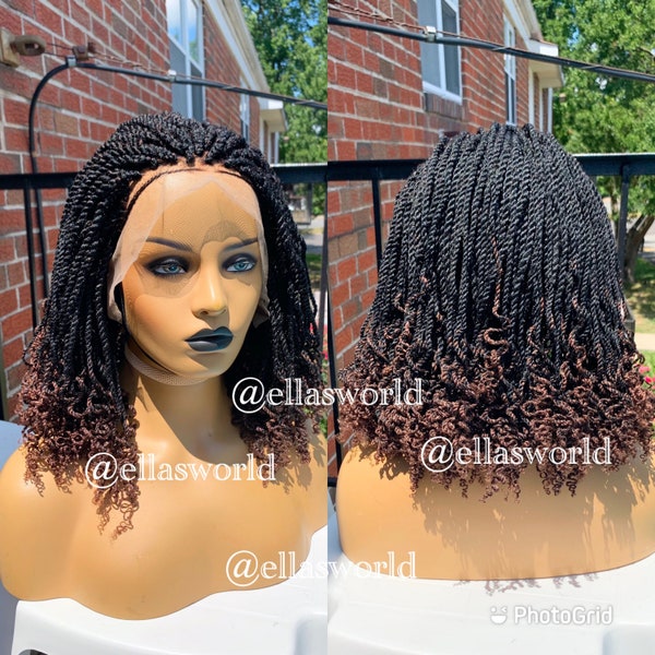 kinky twists wig box braids wig Senegalese twists wig braided wig for black women faux locs distressed locs wig passion twist