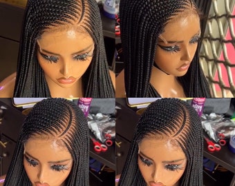 Conrow wig braided wig box braided wig Senegalese twists braided wigs for black women knotless braided wigs