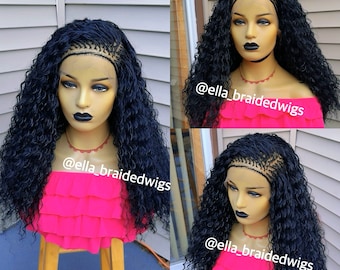 Braided wigs for black women pick and drop braided wigs soft synthetic curls braided wig