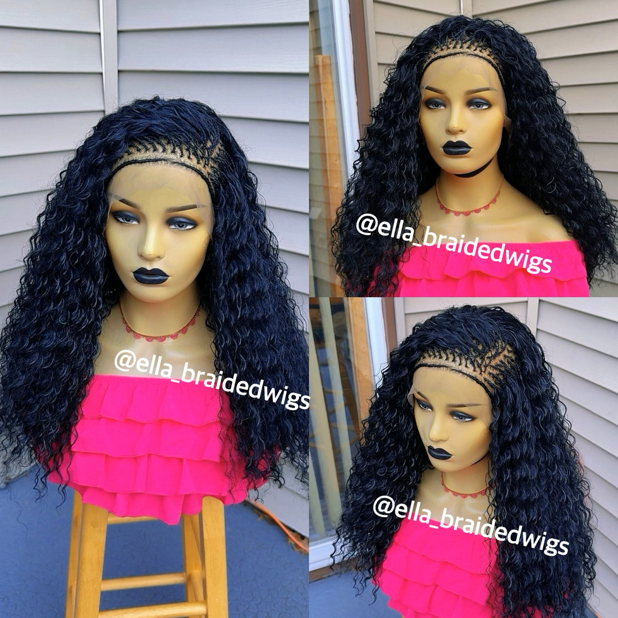 Braided wigs for black women pick and drop braided wigs soft synthetic curls braided wig