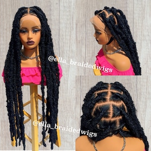 Braided wig for black women butterflies locs faux locs soft locs