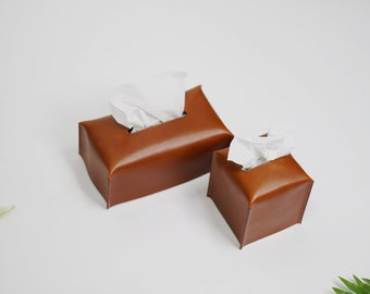 Square Faux Leather Tissue Box Cover – Smith & York Co.