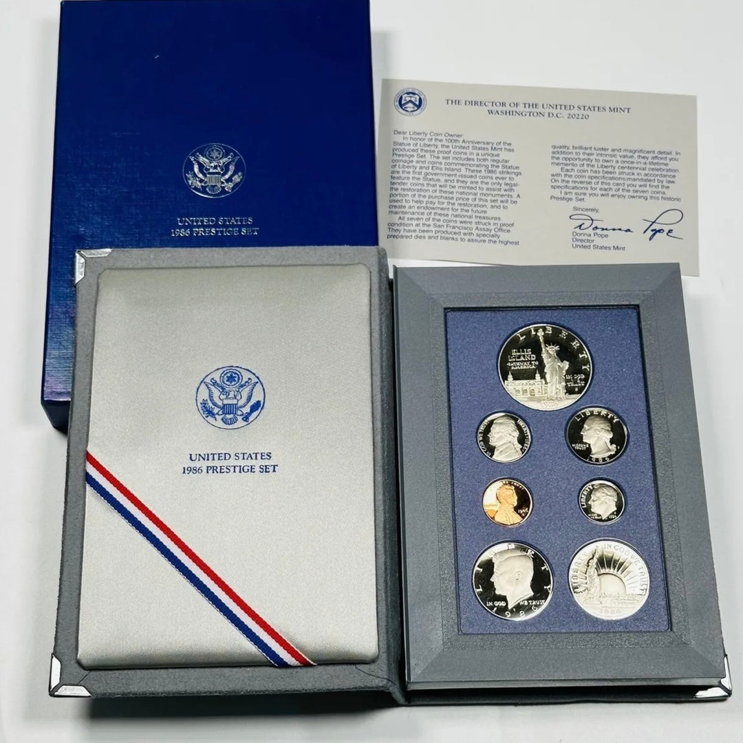 1986 Commemorative liberty Prestige Set. 7 Coins. - Etsy