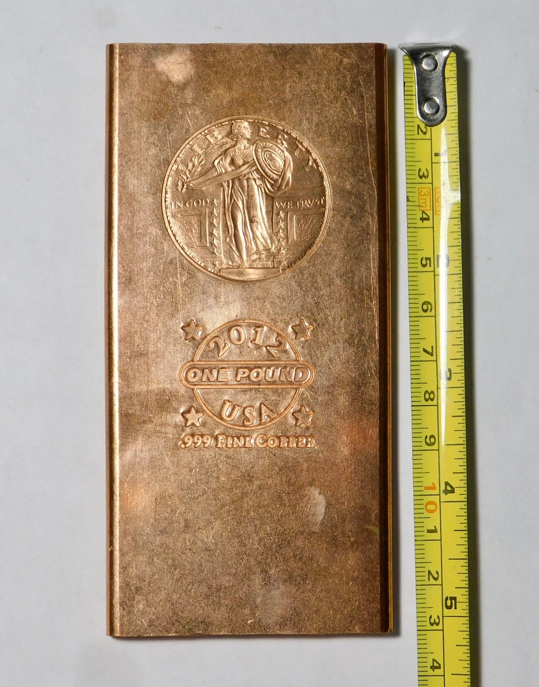 THE BIG ONE Standing Liberty One Pound Copper Bar Etsy