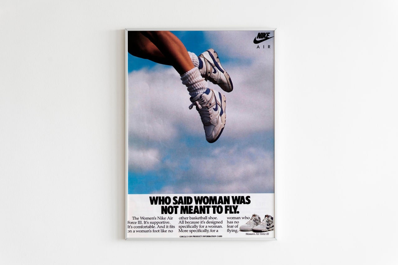 Nike Air Force III Advertising Poster 90s Style Shoes Print 