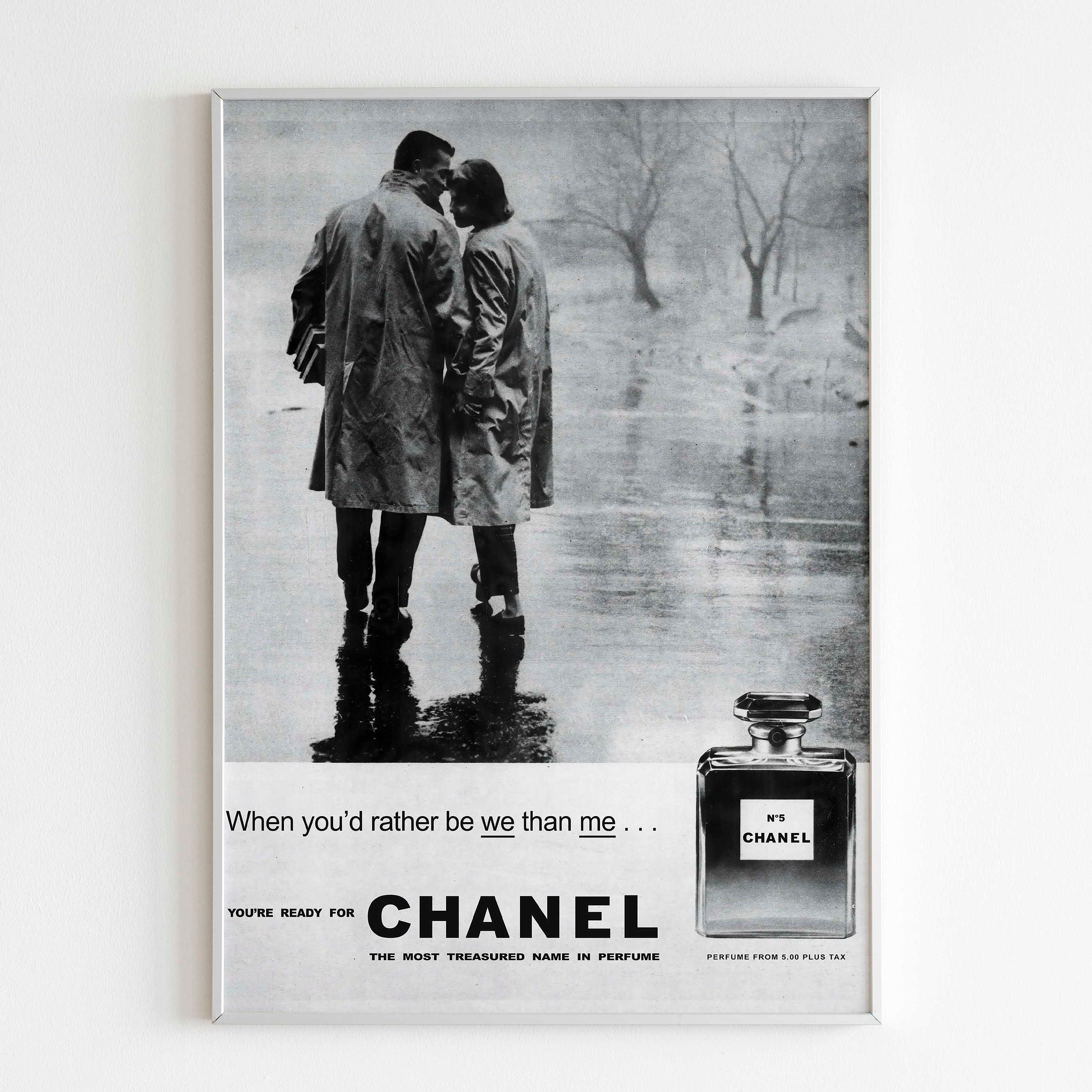 1962 French Vintage Advertisement Perfume Print-Chanel No. 5, Matted