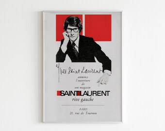 Yves Saint Laurent Rive Gauche Advertising Poster, 80's