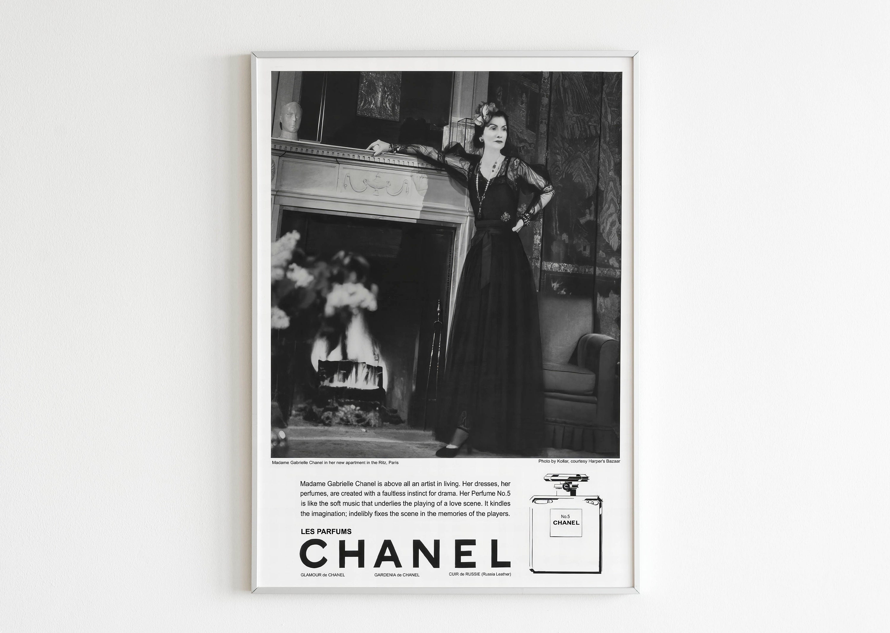 Original poster Chanel no 5 bag spray blue 67 x 47 inches