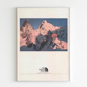 The North Face Advertising Poster, 80s Style Outdoor Print, Vintage Ad Wall Art, Magazine Retro Advertisement, TNF print retro Ad