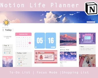 Blue & Pink | Easy | Anime | Notion Template | Personal Planner | Editable Template | Project Plan | For Everyone