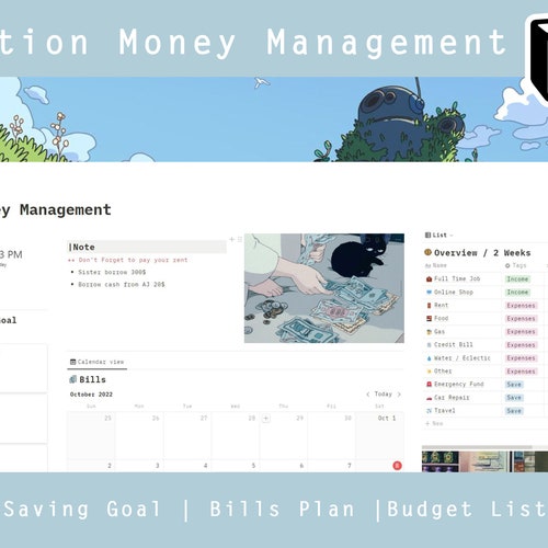 Simple Money Management Saving Goals Anime Notion - Etsy Australia Simple Money Management Saving Goals Anime Notion - Etsy Australia