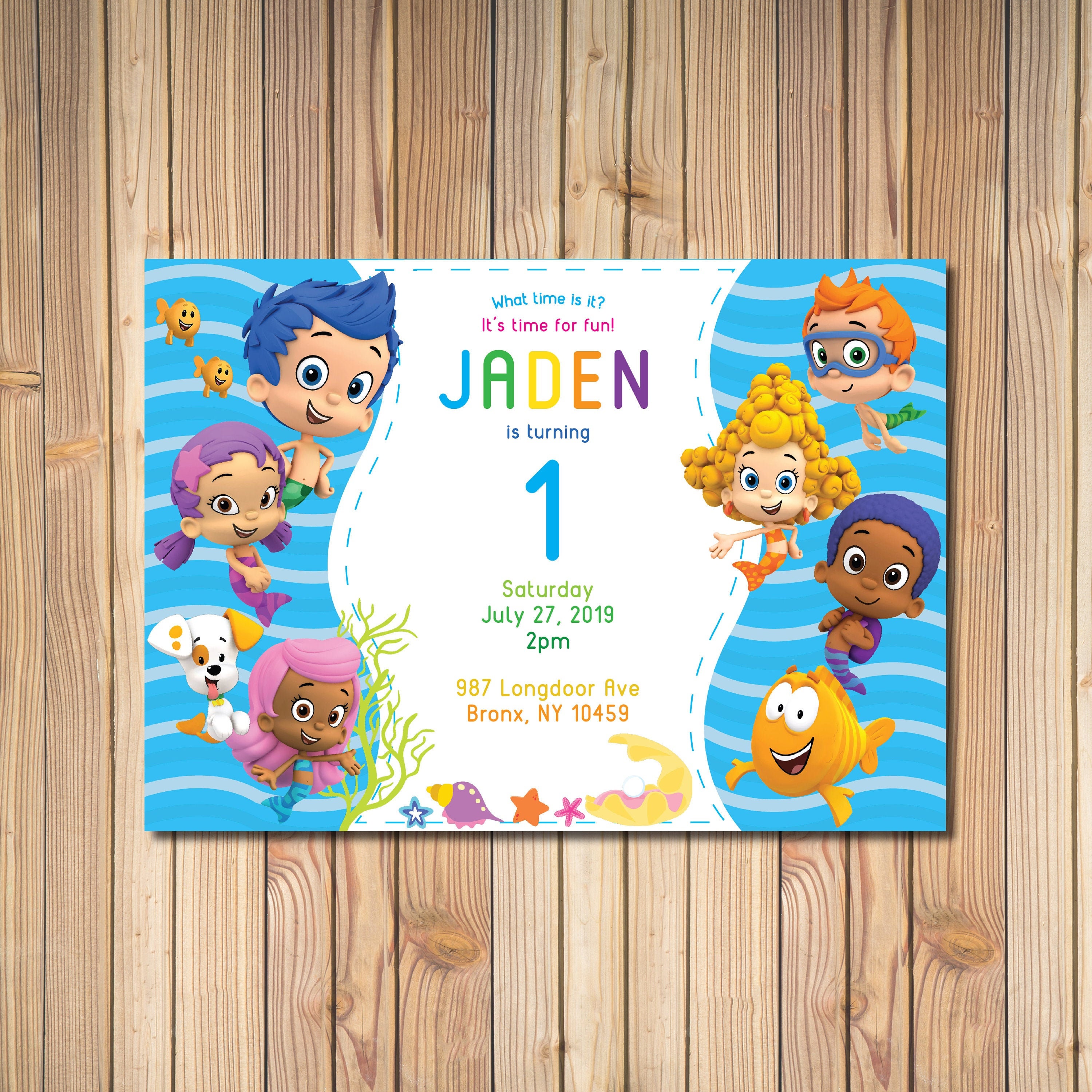 Bubble Guppies Kids Birthday Party Invitation - Etsy