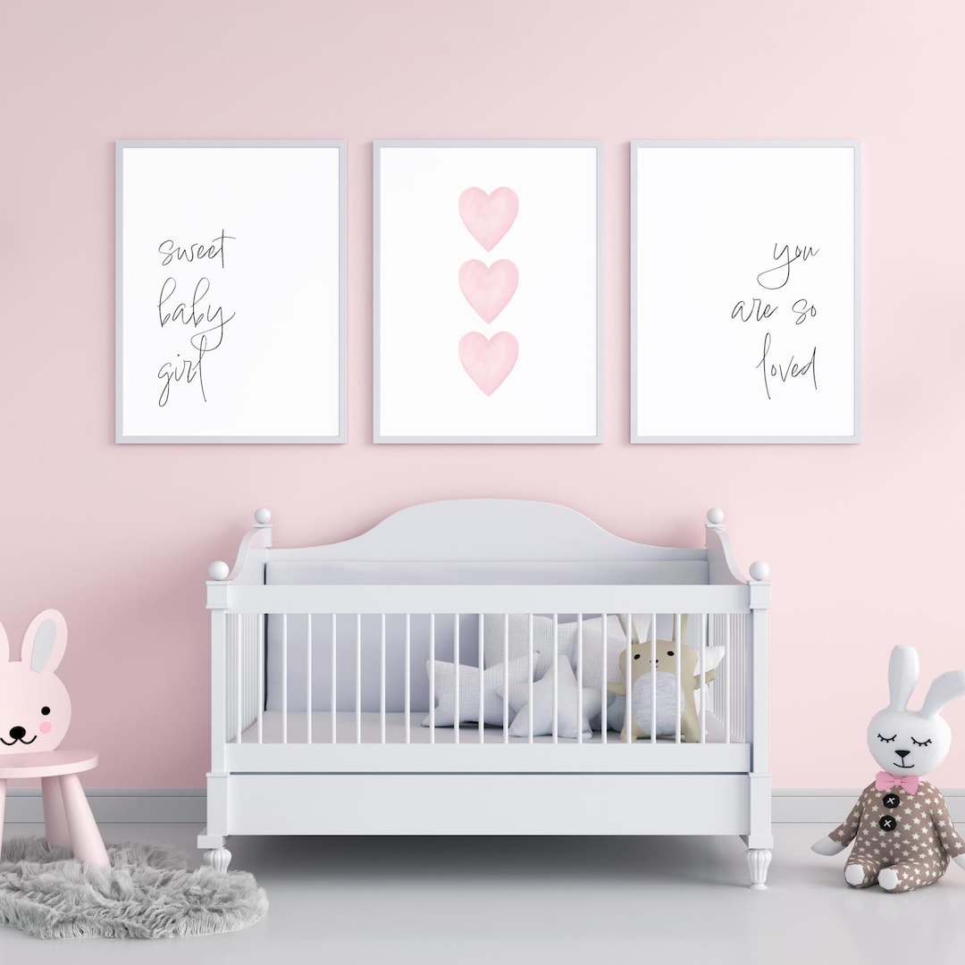 Sweet Baby Girl Nursery Wall Art - Print Set of 3 - Etsy
