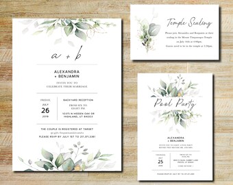 Eucalyptus Greenery Botanical Wedding Invitation