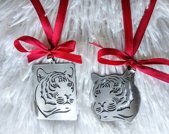 Tiger ornament, Metal home decor, Present for animal lovers, Astrological gift, Horoscope charm